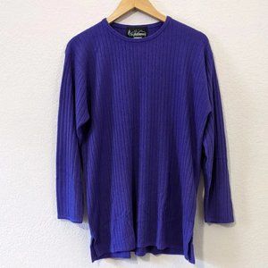 Vintage Jessica Stevens Oversized Ribbed Crew Neck Sweater, Purple